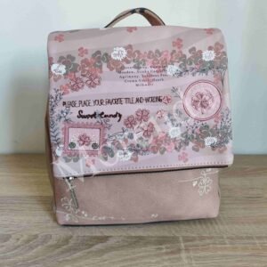 Mochila flores rosa