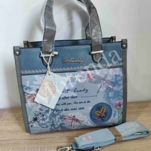Bolso cuadrado Libelulas azul