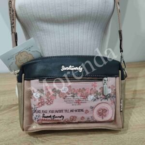 Bandolera flores rosa