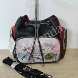 Bolso bandolera libelulas negro