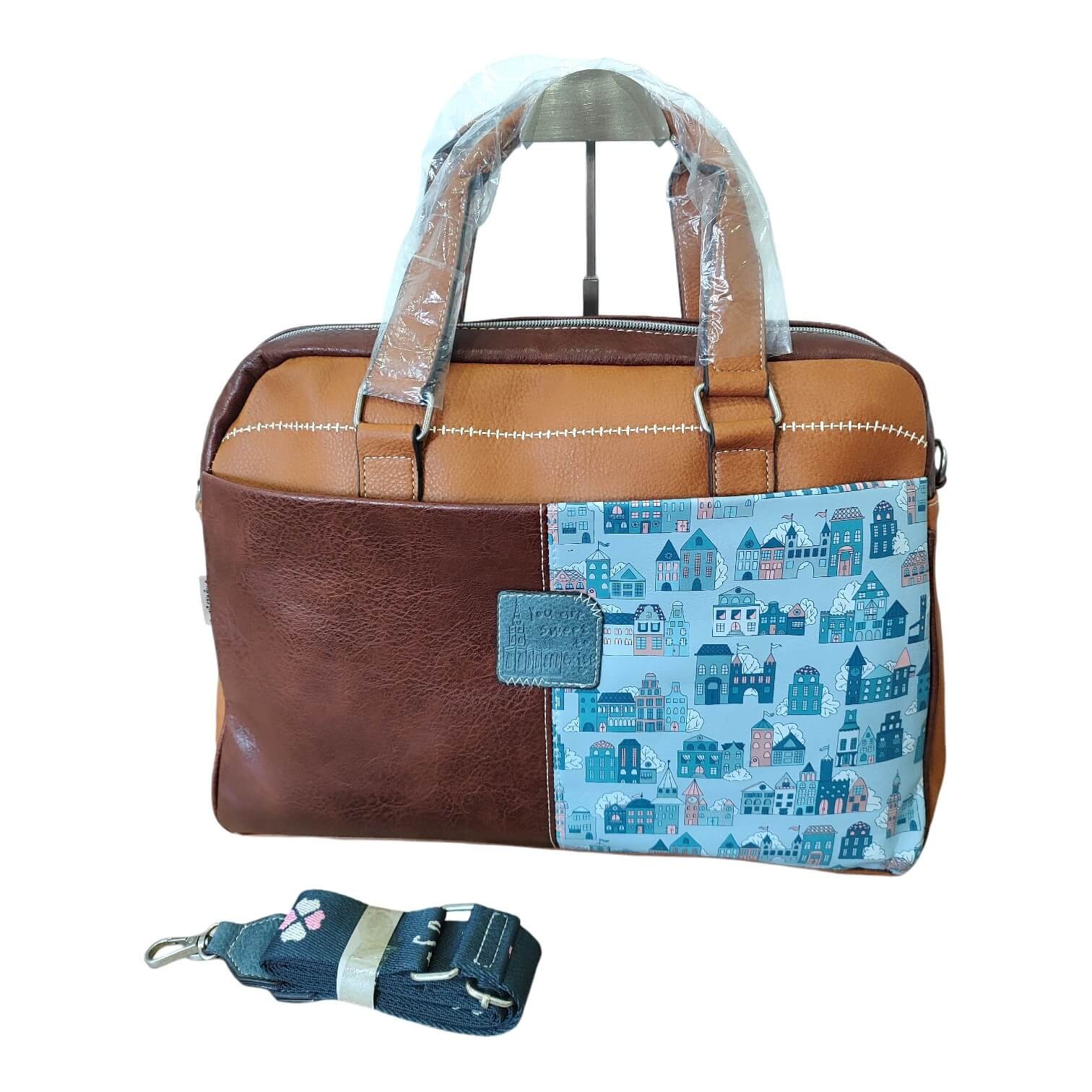 Maletin grande azul y marron - Imagen 2