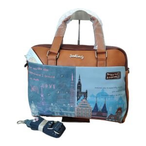 Maletin grande azul y marron